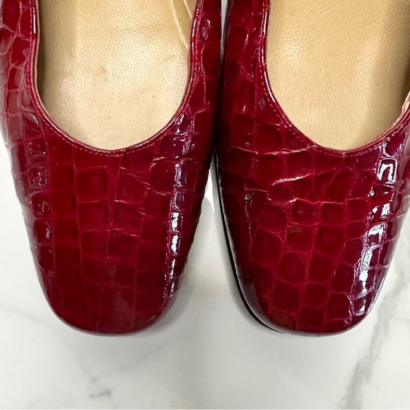 IMAGINE Embossed Red Leather Pumps Block Heel size 8 /EU 38.5 Crocodile - Picture 7 of 8